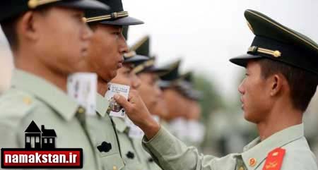 آموزش صاف ایستادن در ارتش چین